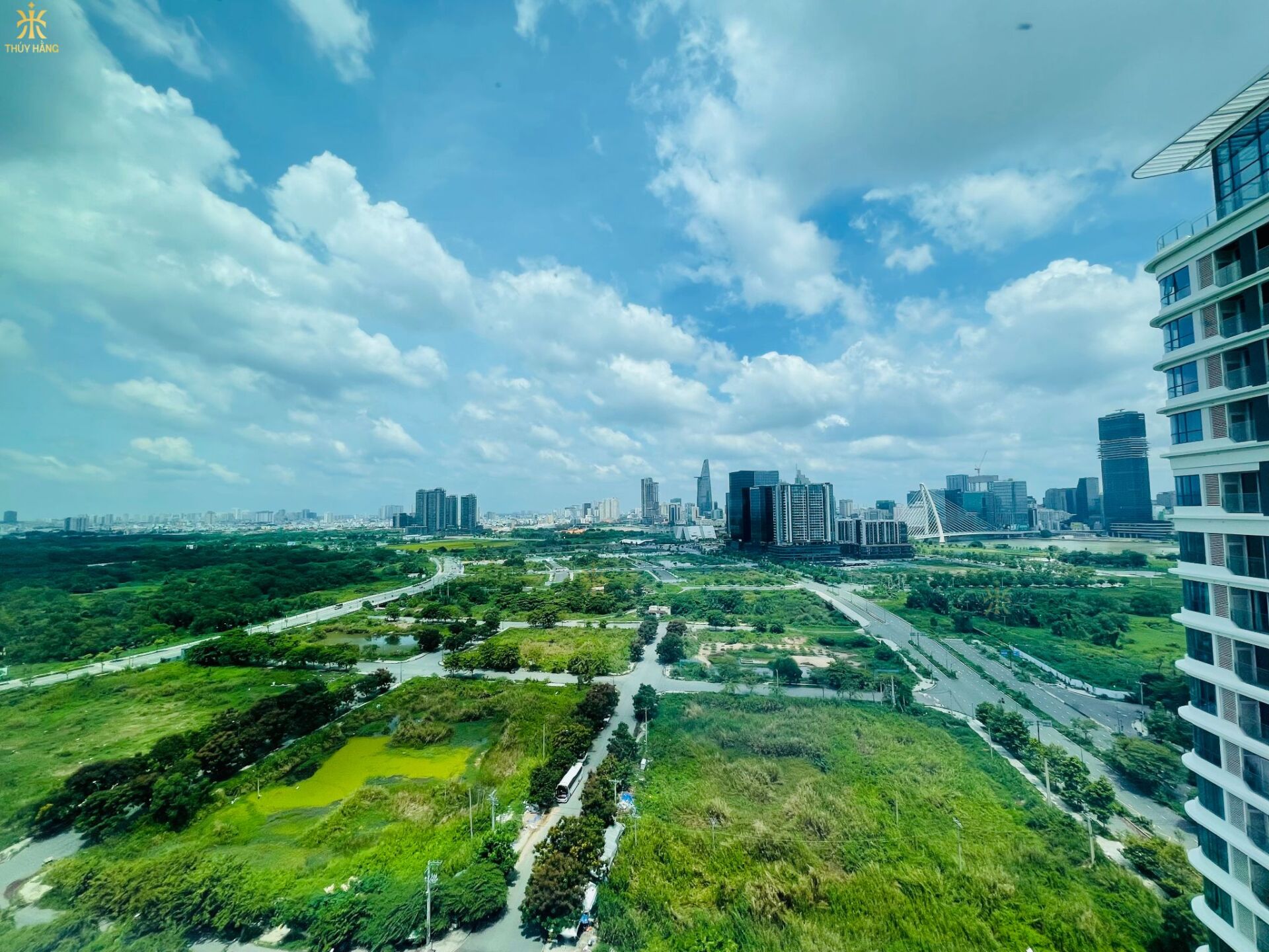 View từ phòng ngủ căn hộ 2PN Zeit Thủ Thiêm