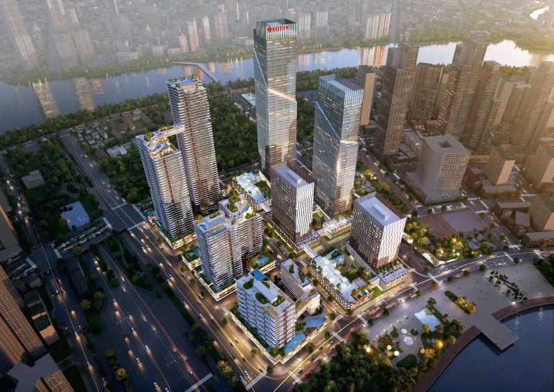 Ảnh phối cảnh tòa tháp hoa sen Lotte Eco Smart City